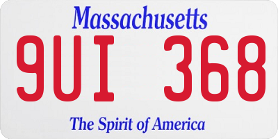 MA license plate 9UI368