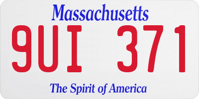 MA license plate 9UI371