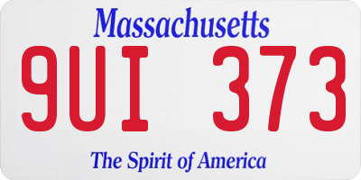 MA license plate 9UI373