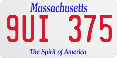 MA license plate 9UI375