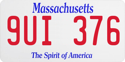 MA license plate 9UI376