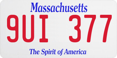 MA license plate 9UI377