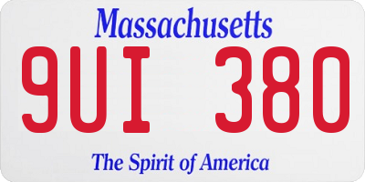 MA license plate 9UI380