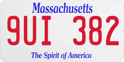 MA license plate 9UI382