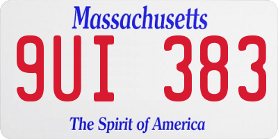 MA license plate 9UI383
