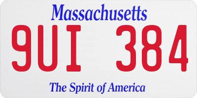 MA license plate 9UI384