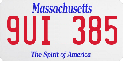 MA license plate 9UI385