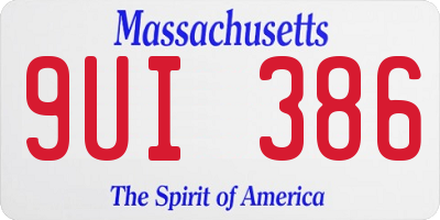 MA license plate 9UI386