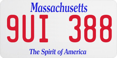 MA license plate 9UI388