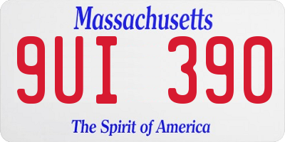 MA license plate 9UI390