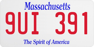 MA license plate 9UI391
