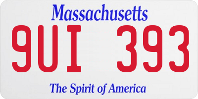 MA license plate 9UI393