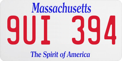MA license plate 9UI394