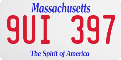 MA license plate 9UI397