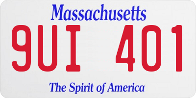 MA license plate 9UI401