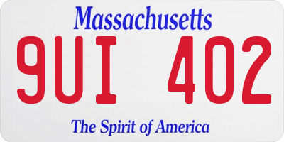 MA license plate 9UI402