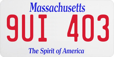 MA license plate 9UI403