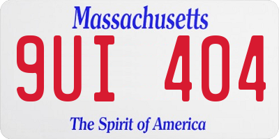 MA license plate 9UI404