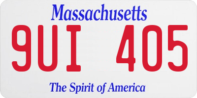 MA license plate 9UI405