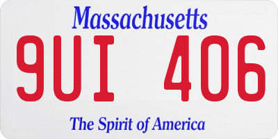 MA license plate 9UI406