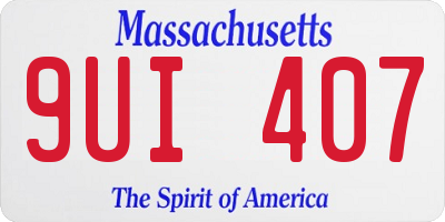 MA license plate 9UI407