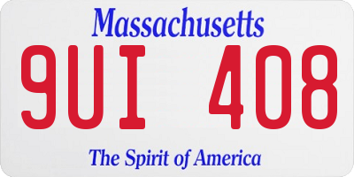 MA license plate 9UI408