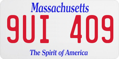 MA license plate 9UI409