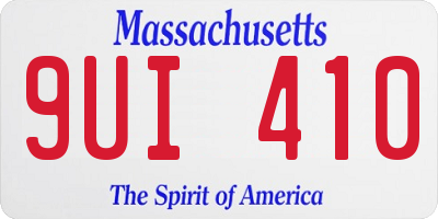 MA license plate 9UI410