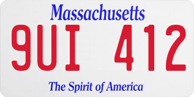 MA license plate 9UI412