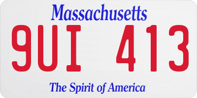 MA license plate 9UI413