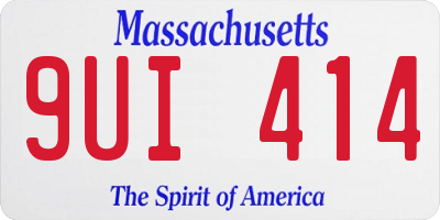 MA license plate 9UI414