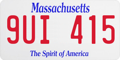 MA license plate 9UI415