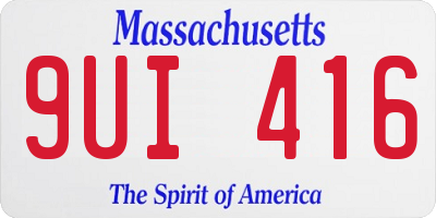 MA license plate 9UI416