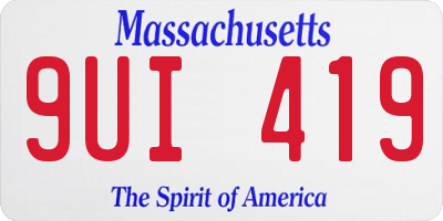 MA license plate 9UI419