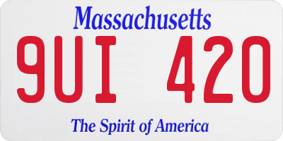 MA license plate 9UI420