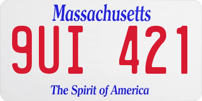 MA license plate 9UI421