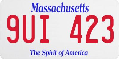 MA license plate 9UI423