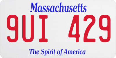 MA license plate 9UI429