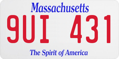 MA license plate 9UI431