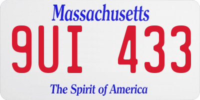 MA license plate 9UI433