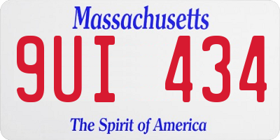 MA license plate 9UI434