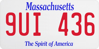 MA license plate 9UI436