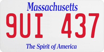 MA license plate 9UI437