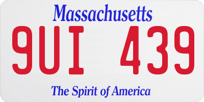 MA license plate 9UI439