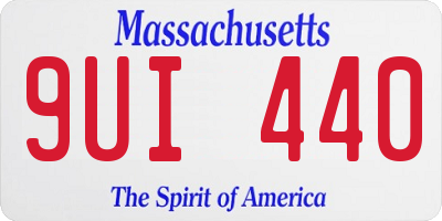 MA license plate 9UI440