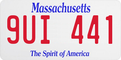 MA license plate 9UI441