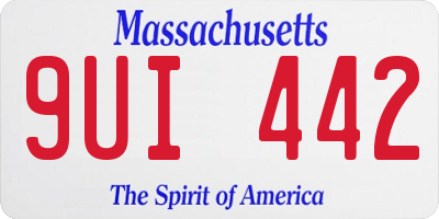 MA license plate 9UI442