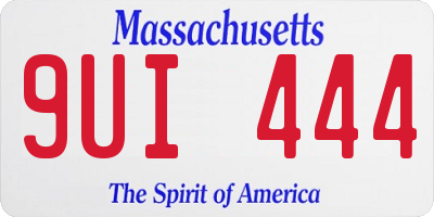 MA license plate 9UI444