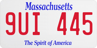 MA license plate 9UI445