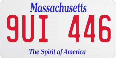 MA license plate 9UI446